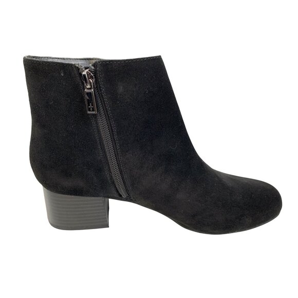 Kenneth Cole Reaction Womens Ankle Boots Size 10 Black Suede Block Heel Zip EUC - Picture 13 of 14